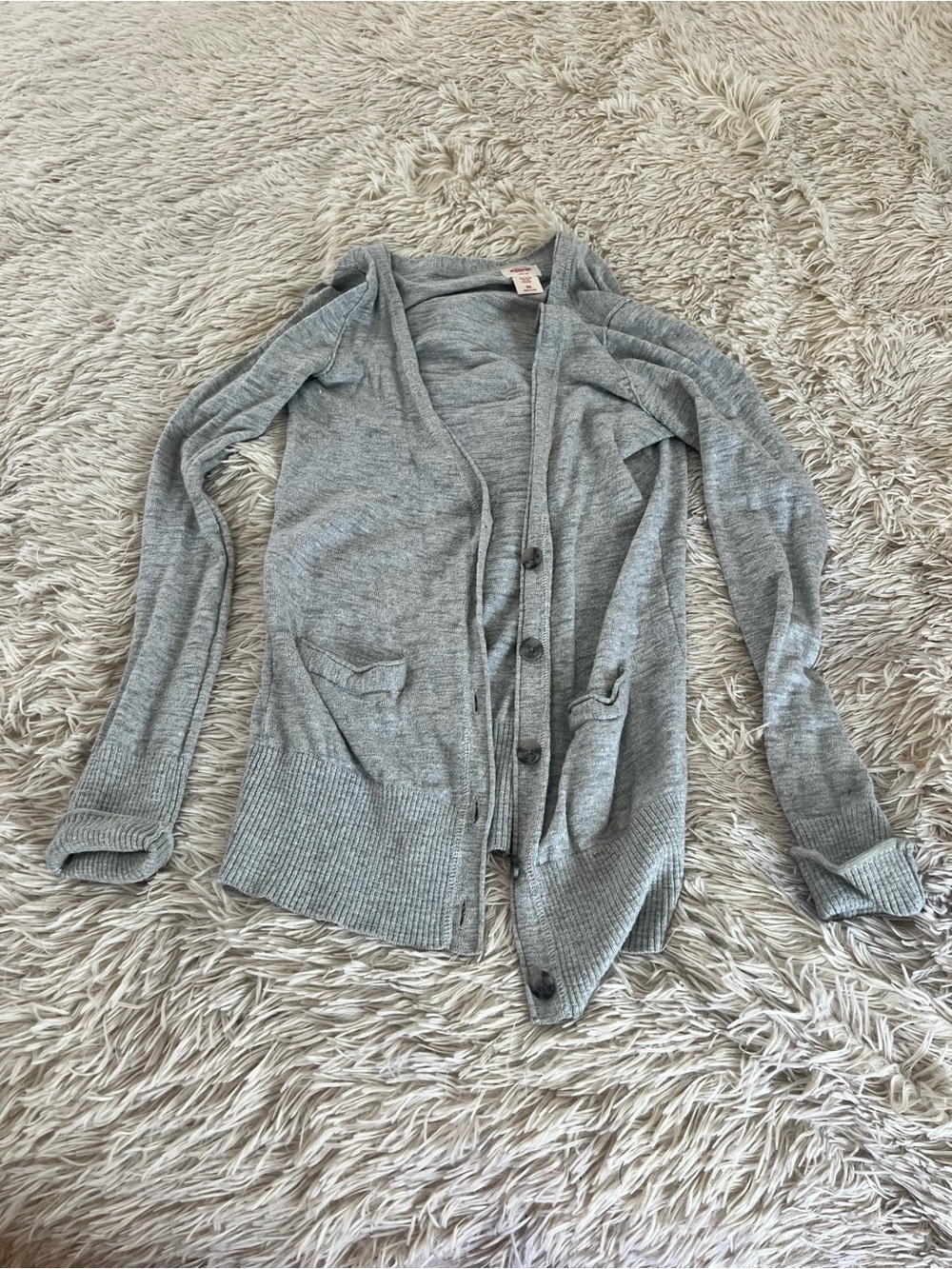 Mossimo Supply Co. Heather Gray Button-Front Women's Cardigan - Picture 1 of 2